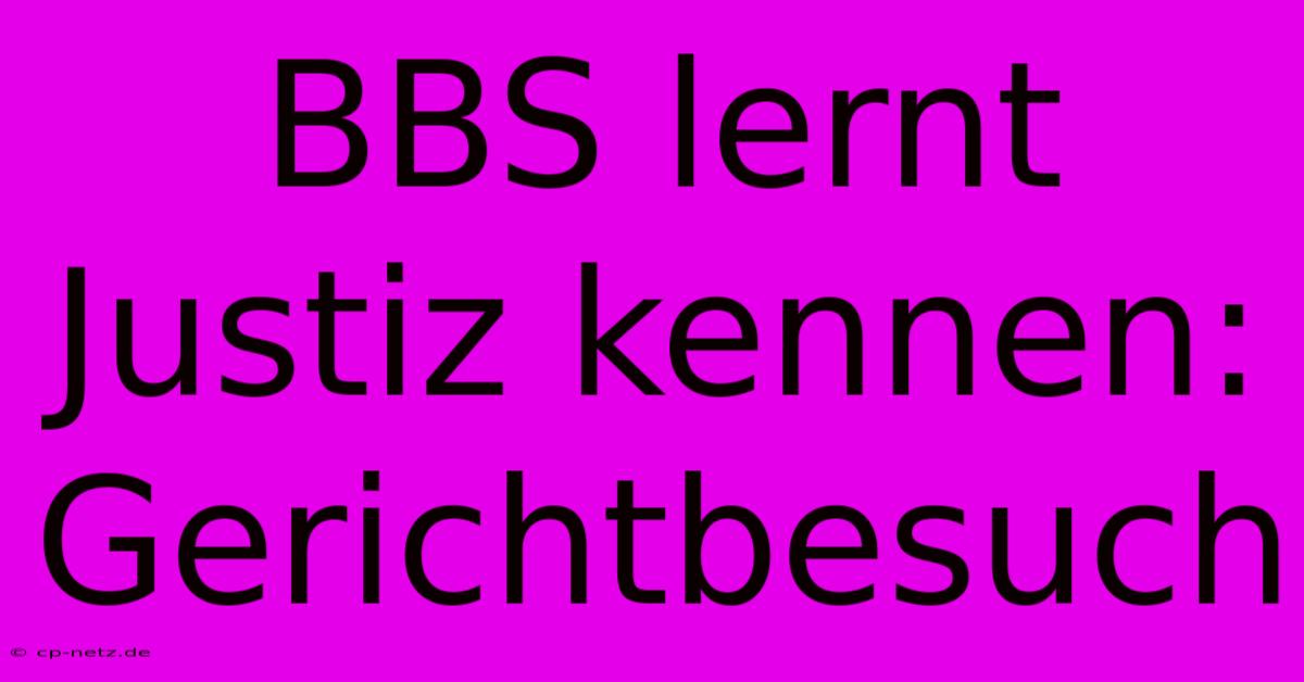 BBS Lernt Justiz Kennen: Gerichtbesuch