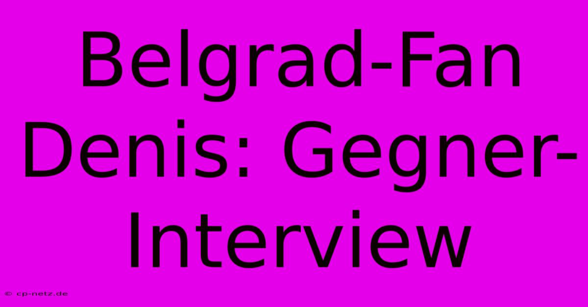 Belgrad-Fan Denis: Gegner-Interview