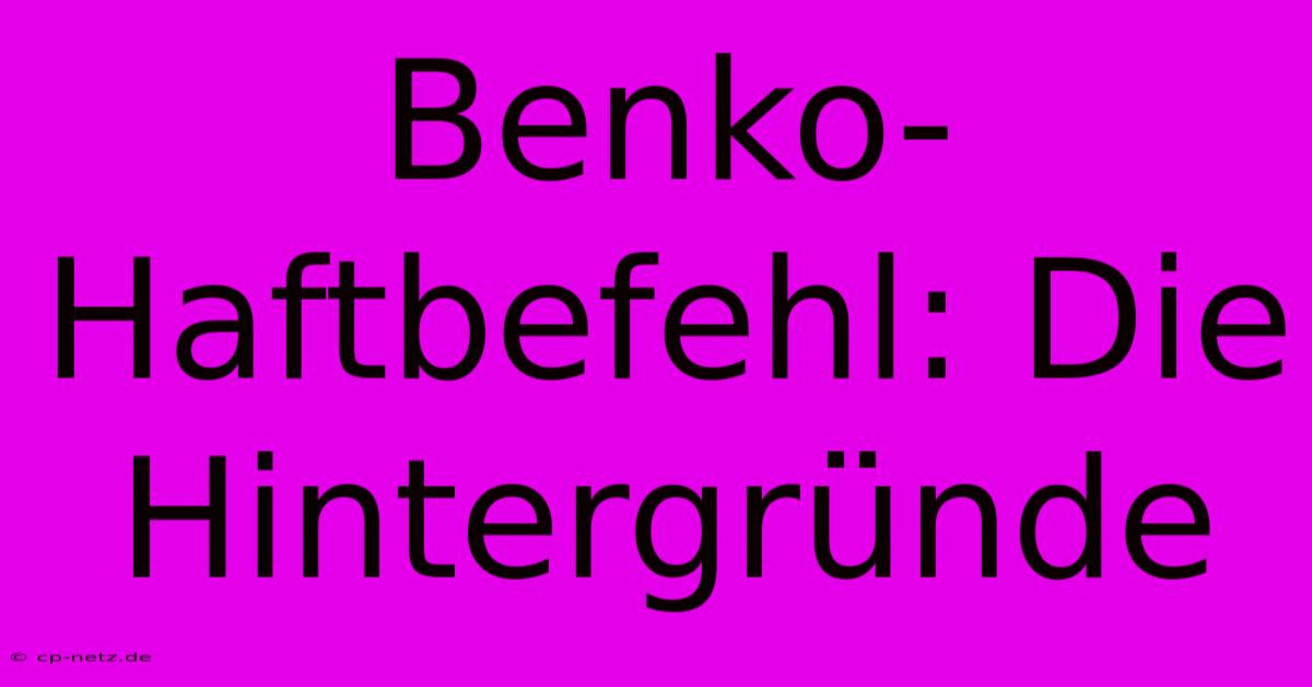 Benko-Haftbefehl: Die Hintergründe