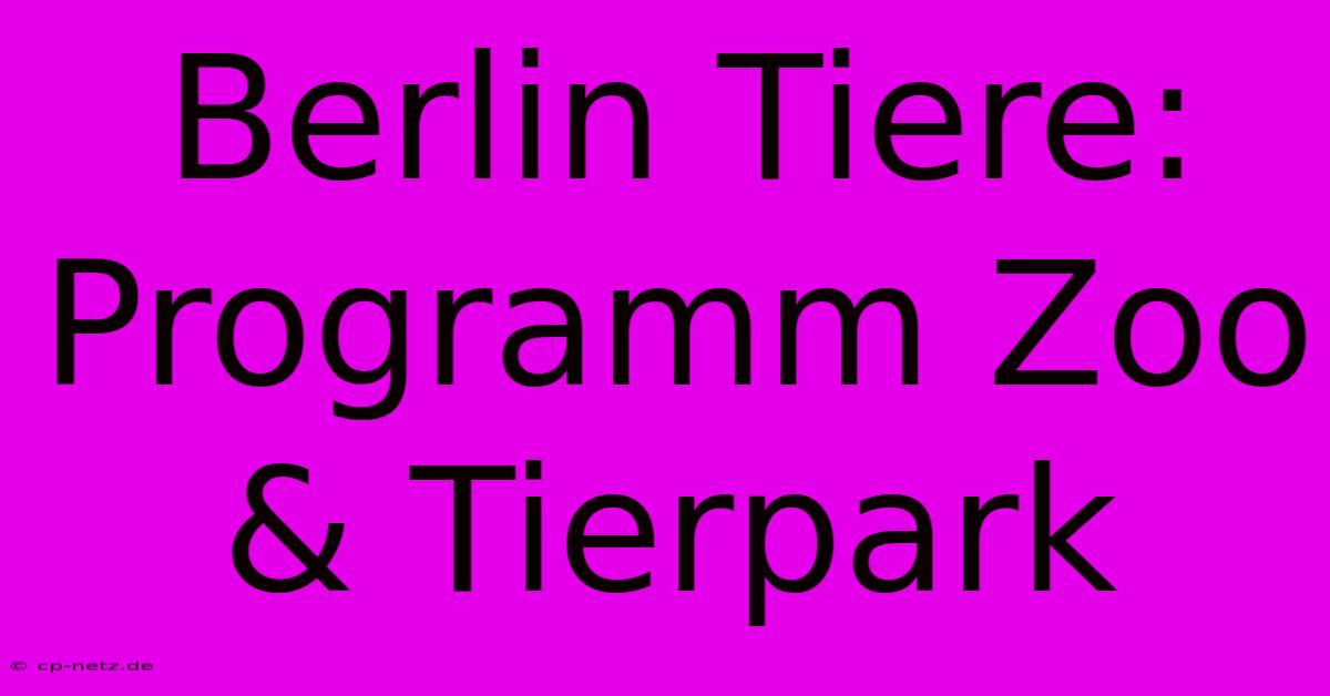 Berlin Tiere: Programm Zoo & Tierpark