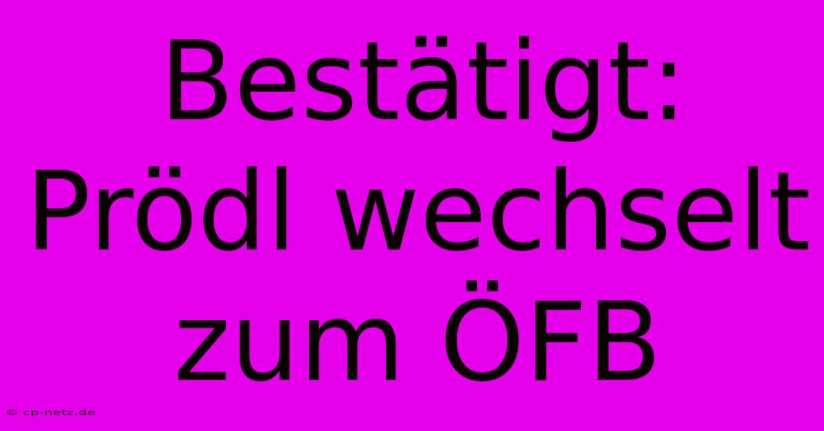 Bestätigt: Prödl Wechselt Zum ÖFB