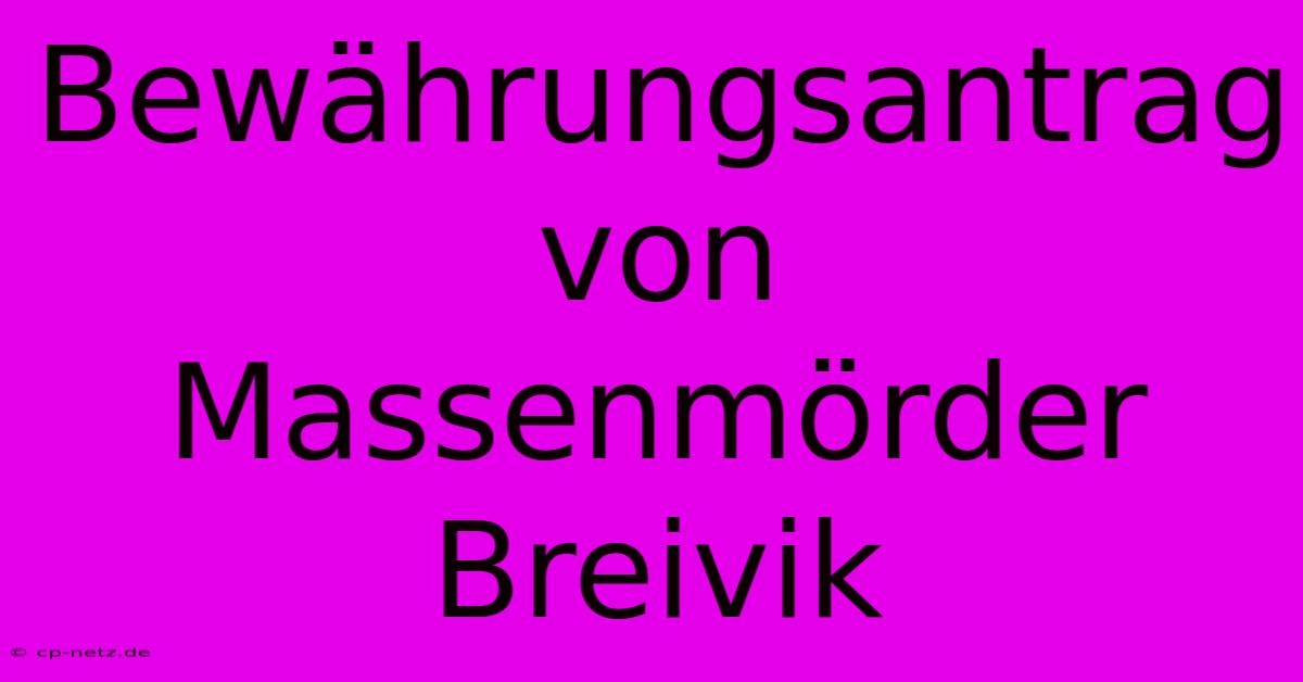 Bewährungsantrag Von Massenmörder Breivik