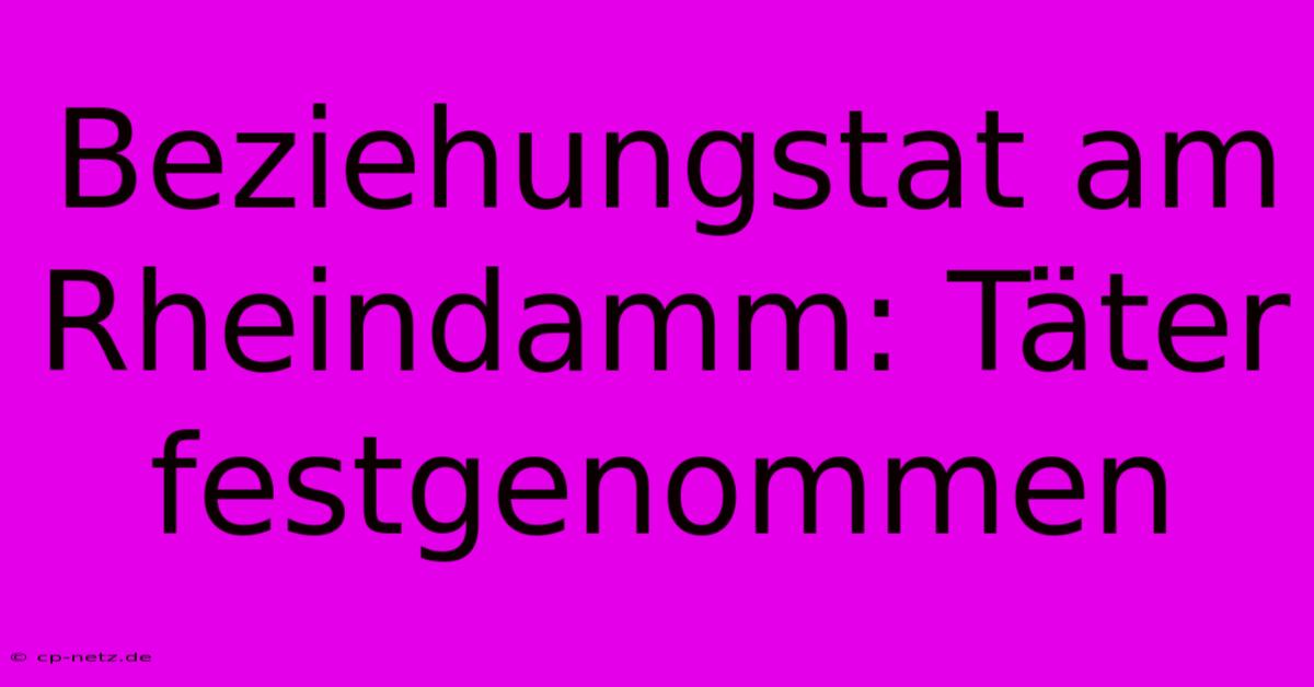 Beziehungstat Am Rheindamm: Täter Festgenommen