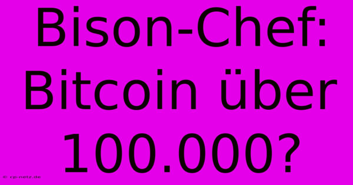 Bison-Chef: Bitcoin Über 100.000?