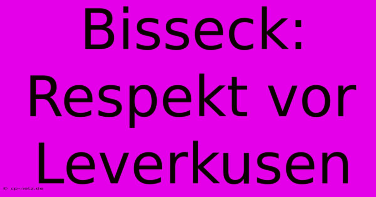 Bisseck: Respekt Vor Leverkusen