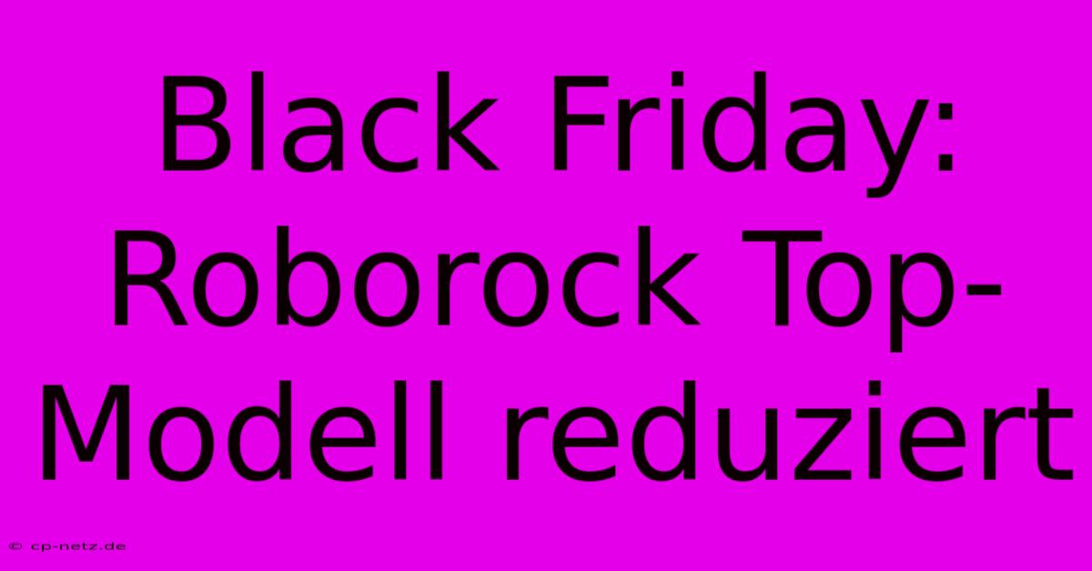 Black Friday: Roborock Top-Modell Reduziert