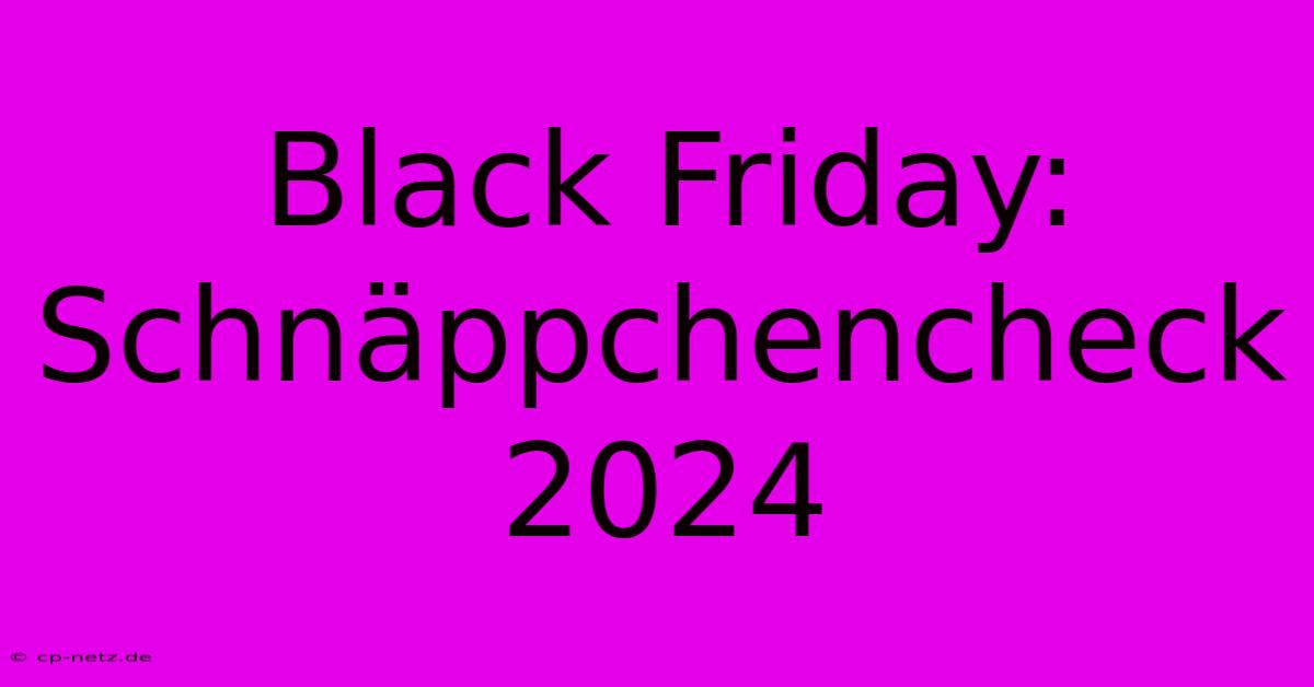 Black Friday:  Schnäppchencheck 2024