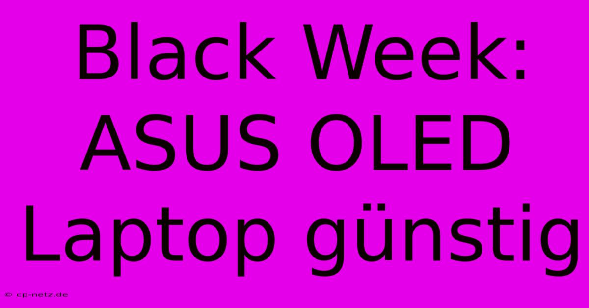 Black Week: ASUS OLED Laptop Günstig