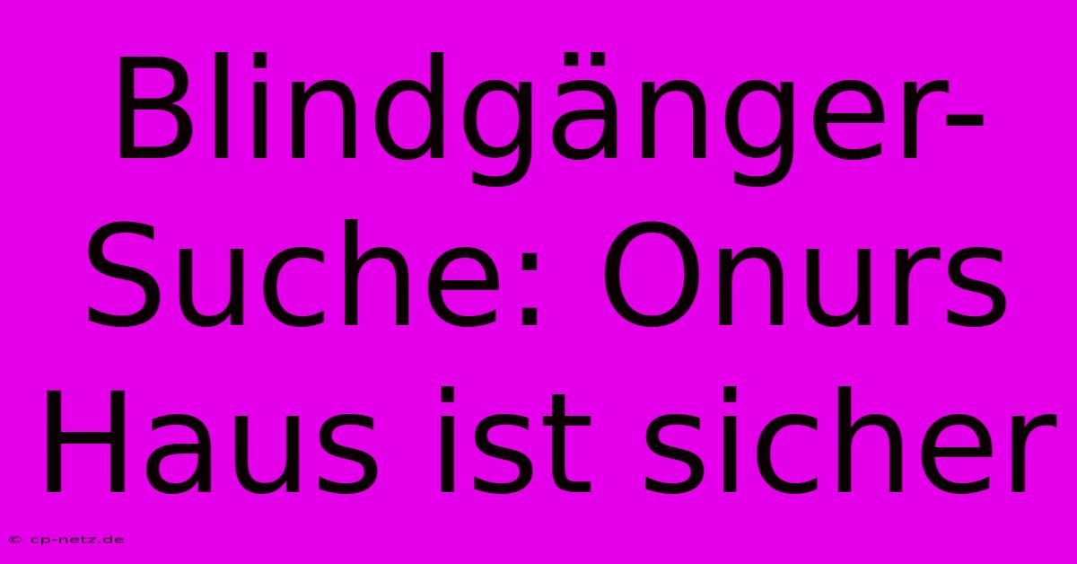 Blindgänger-Suche: Onurs Haus Ist Sicher