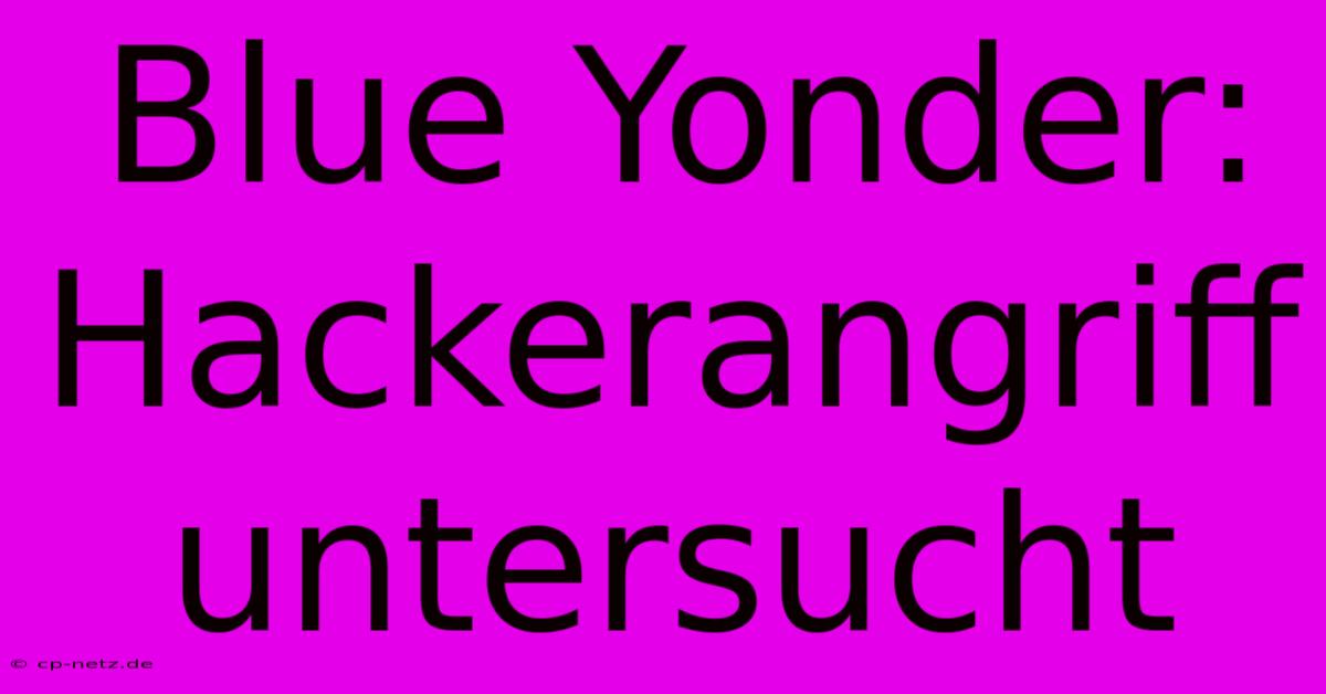 Blue Yonder: Hackerangriff Untersucht