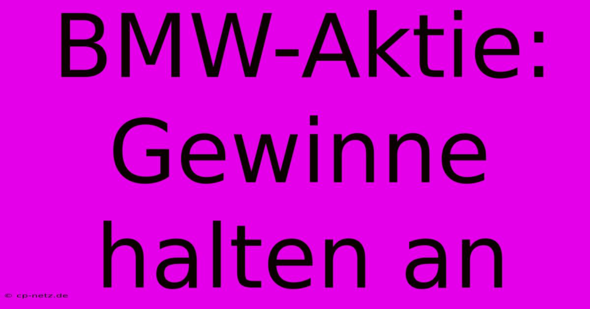 BMW-Aktie:  Gewinne Halten An