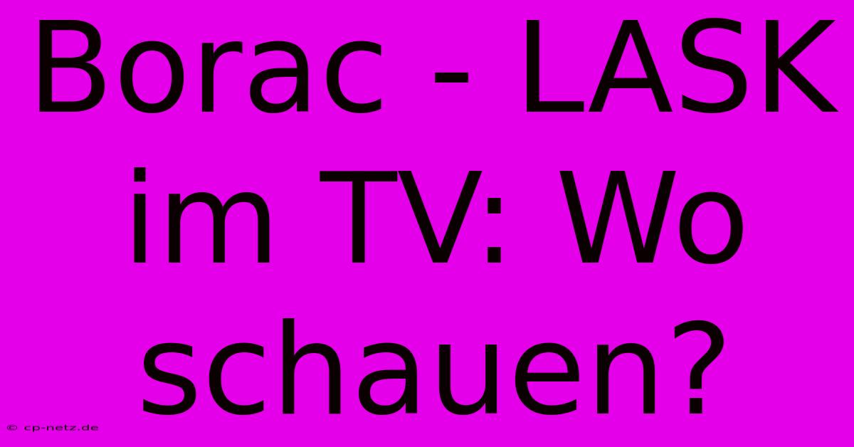 Borac - LASK Im TV: Wo Schauen?