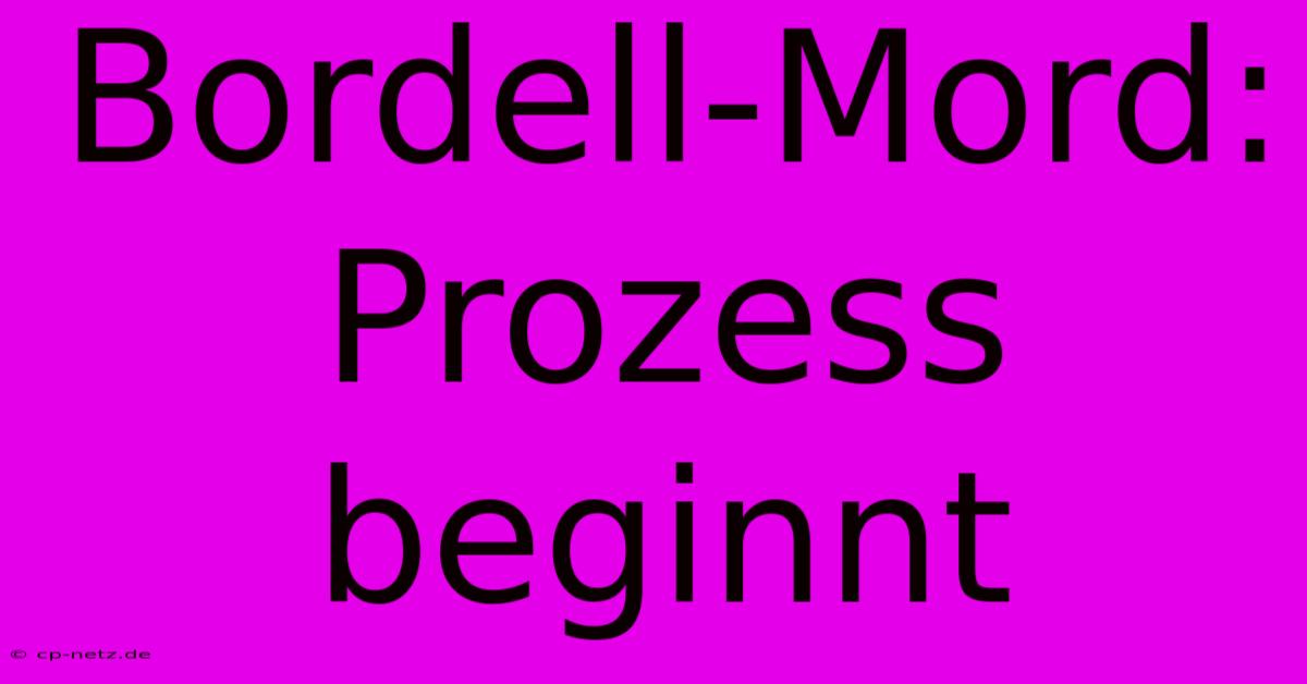 Bordell-Mord: Prozess Beginnt