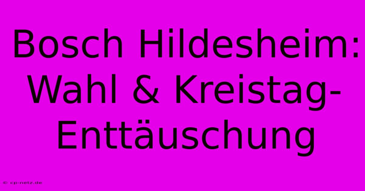 Bosch Hildesheim: Wahl & Kreistag-Enttäuschung