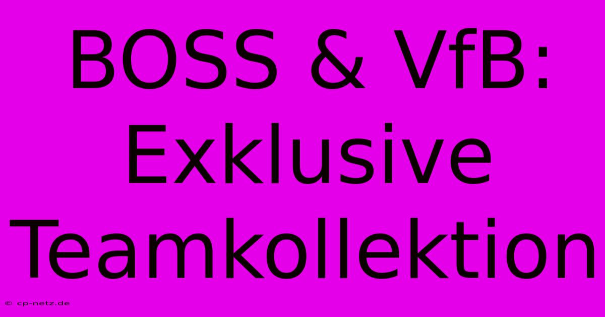 BOSS & VfB: Exklusive Teamkollektion