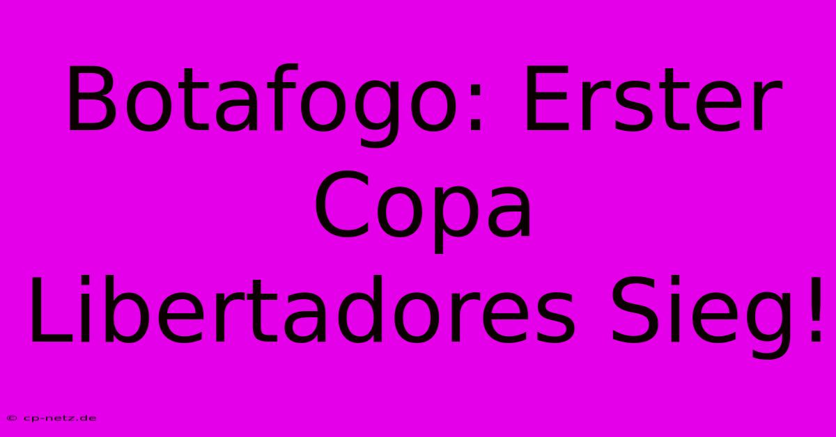 Botafogo: Erster Copa Libertadores Sieg!