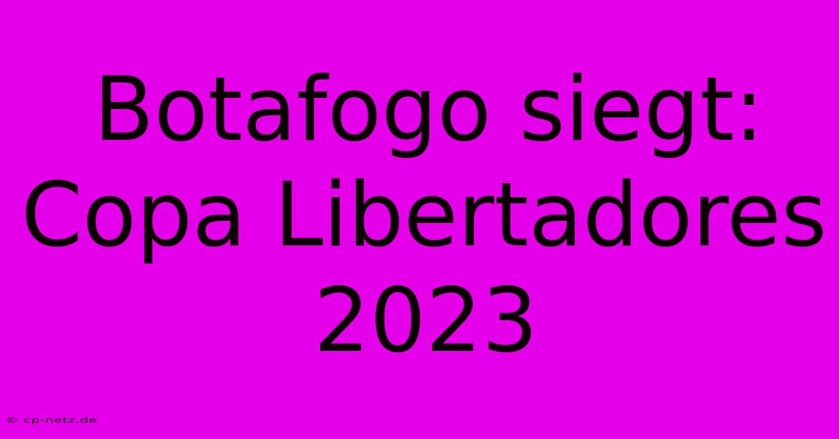 Botafogo Siegt: Copa Libertadores 2023