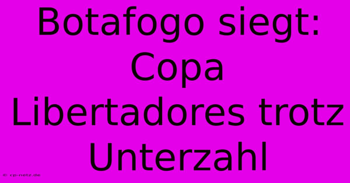 Botafogo Siegt: Copa Libertadores Trotz Unterzahl