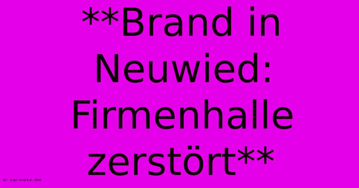 **Brand In Neuwied: Firmenhalle Zerstört**