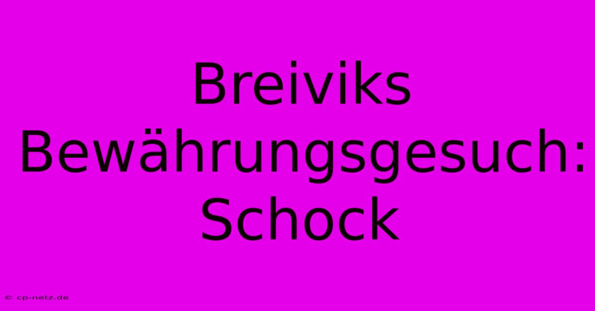 Breiviks Bewährungsgesuch: Schock