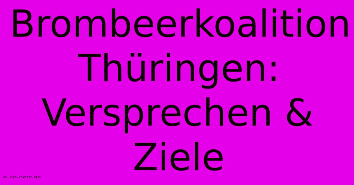 Brombeerkoalition Thüringen: Versprechen & Ziele