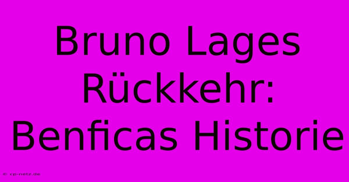 Bruno Lages Rückkehr: Benficas Historie