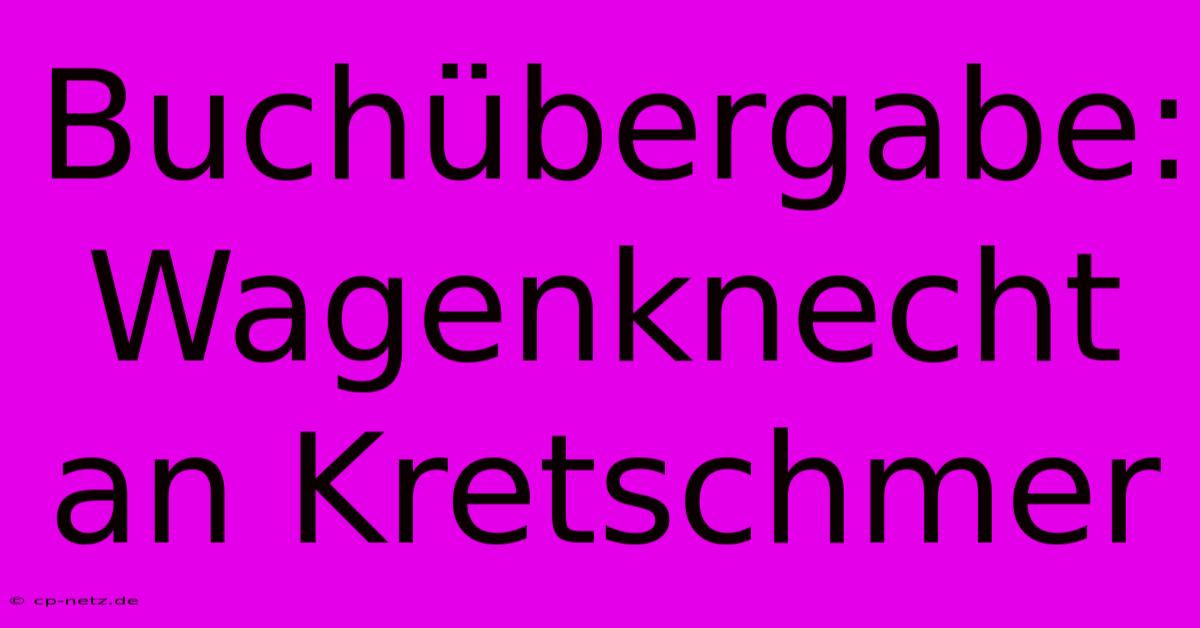 Buchübergabe: Wagenknecht An Kretschmer