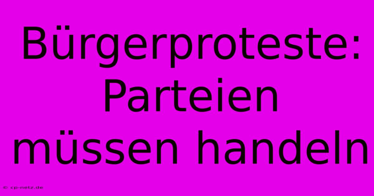 Bürgerproteste: Parteien Müssen Handeln