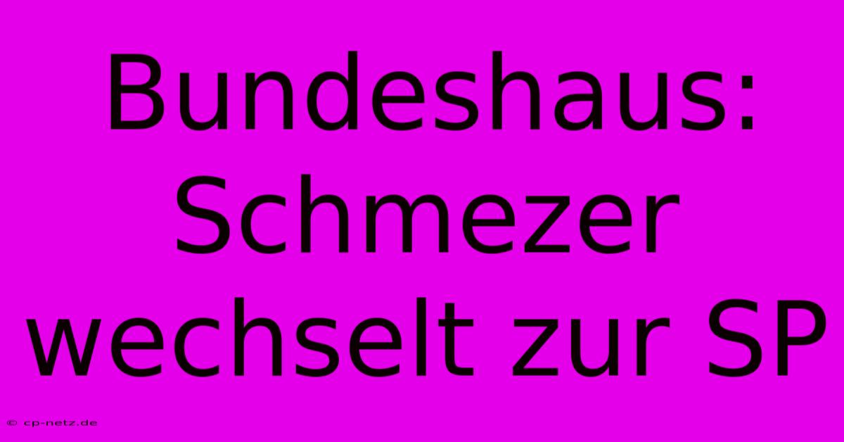 Bundeshaus: Schmezer Wechselt Zur SP