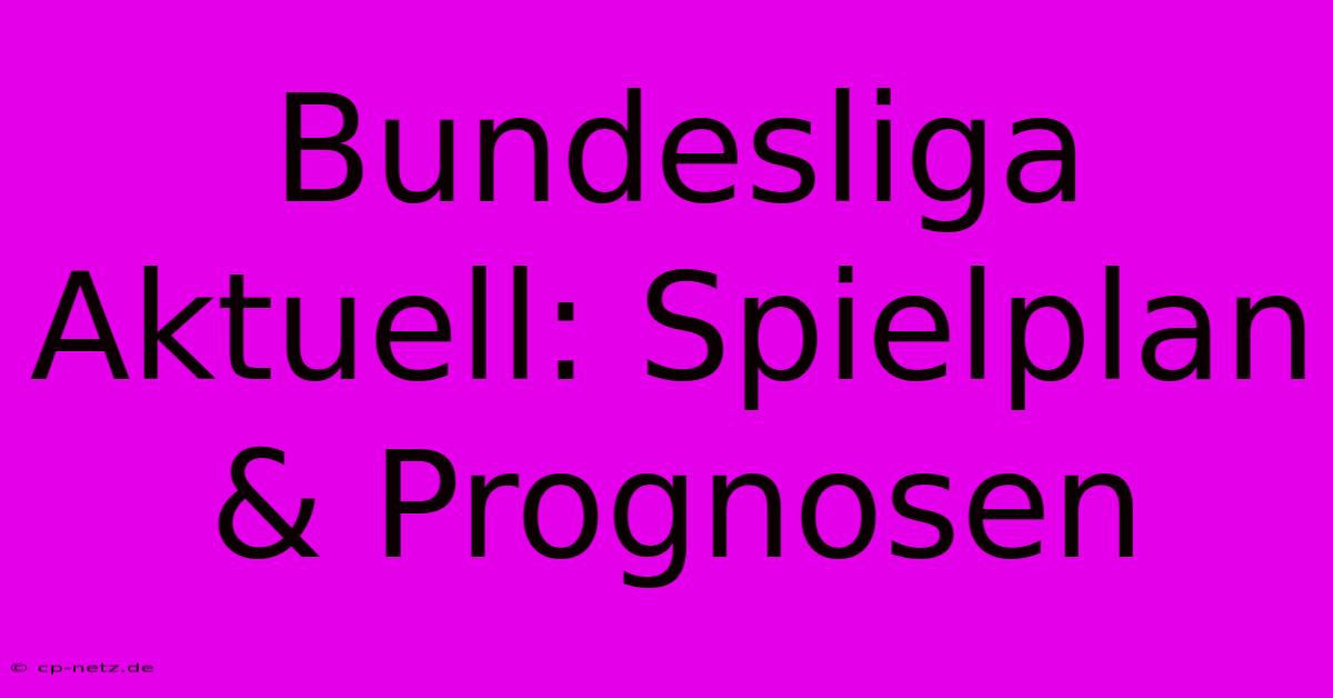 Bundesliga Aktuell: Spielplan & Prognosen