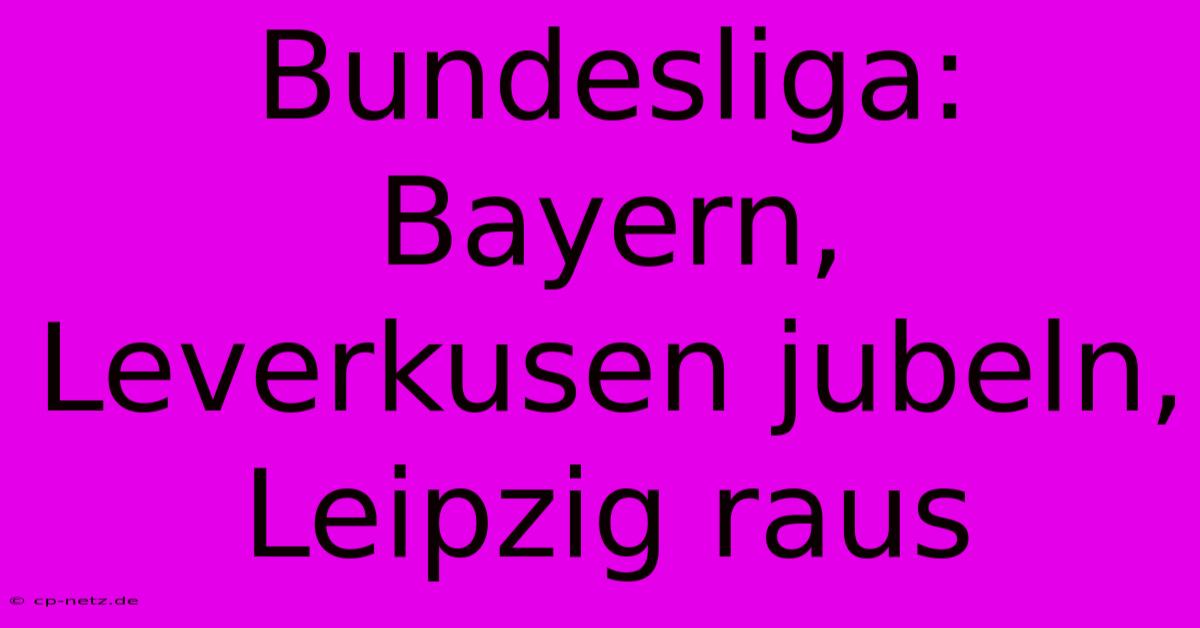 Bundesliga: Bayern, Leverkusen Jubeln, Leipzig Raus