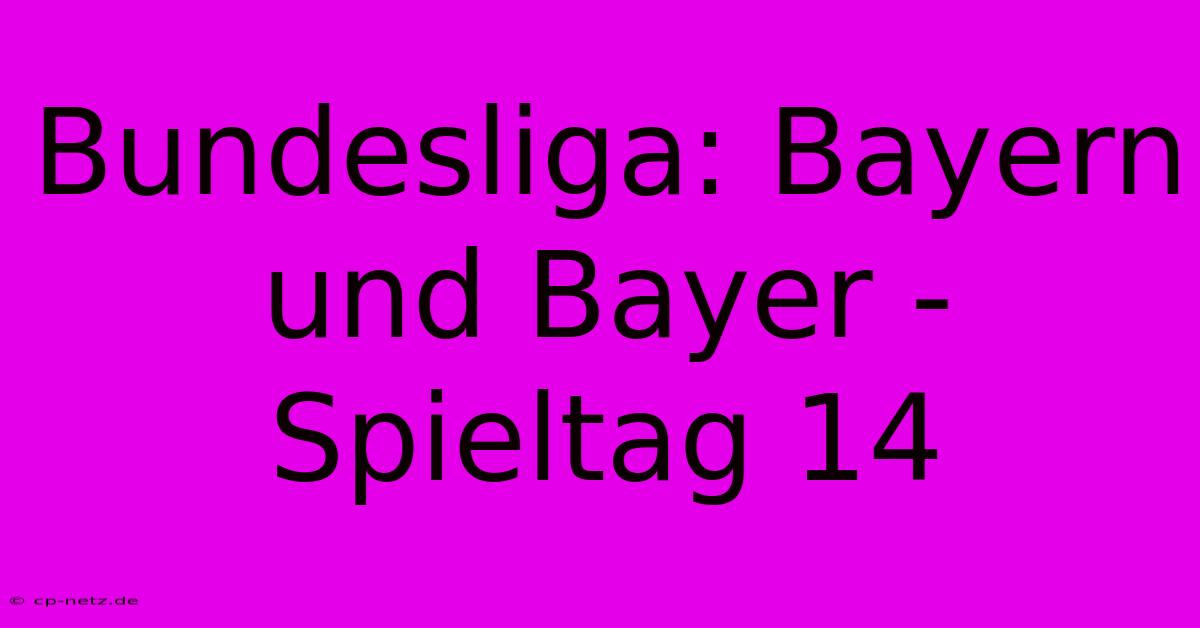 Bundesliga: Bayern Und Bayer - Spieltag 14