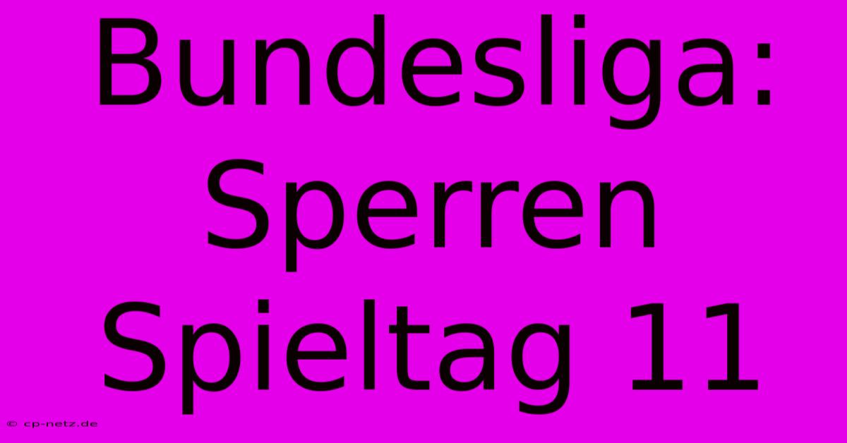 Bundesliga: Sperren Spieltag 11