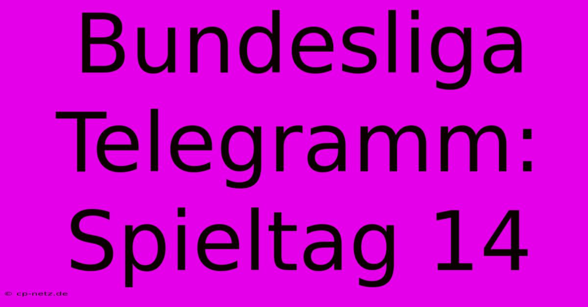 Bundesliga Telegramm: Spieltag 14