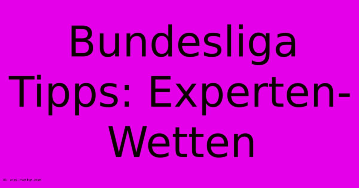 Bundesliga Tipps: Experten-Wetten