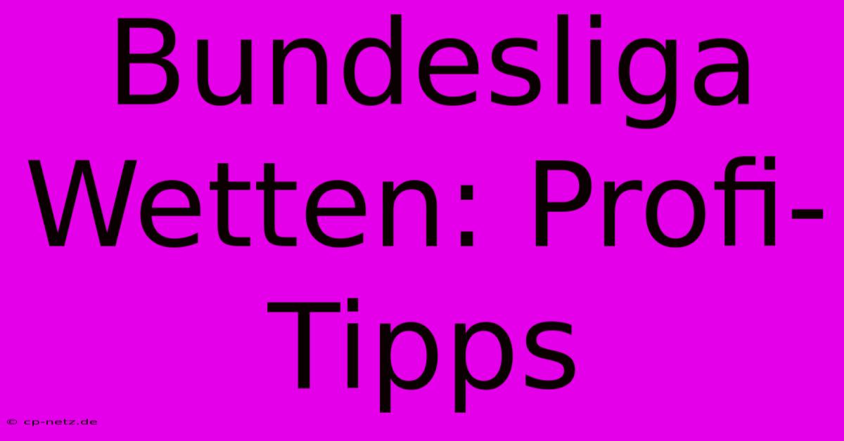 Bundesliga Wetten: Profi-Tipps