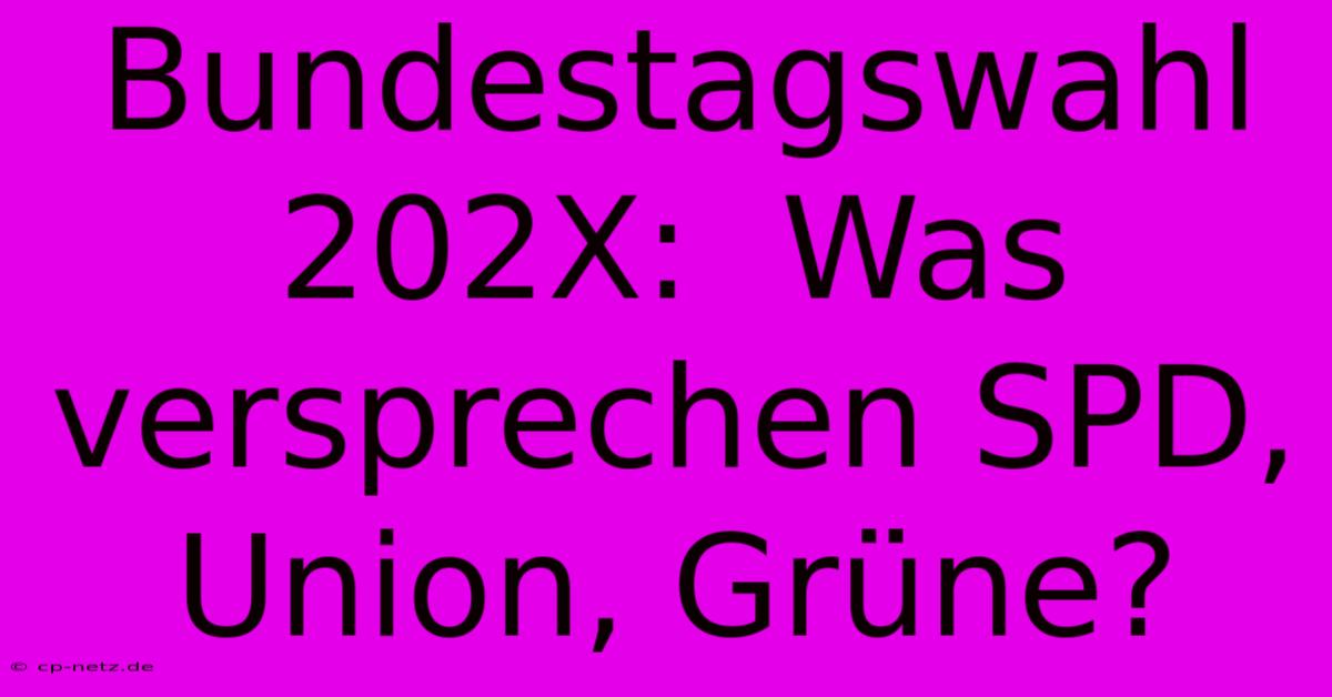 Bundestagswahl 202X:  Was Versprechen SPD, Union, Grüne?