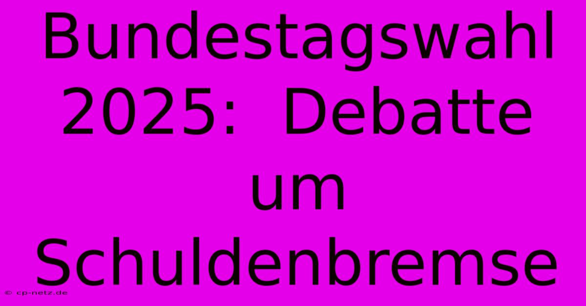 Bundestagswahl 2025:  Debatte Um Schuldenbremse