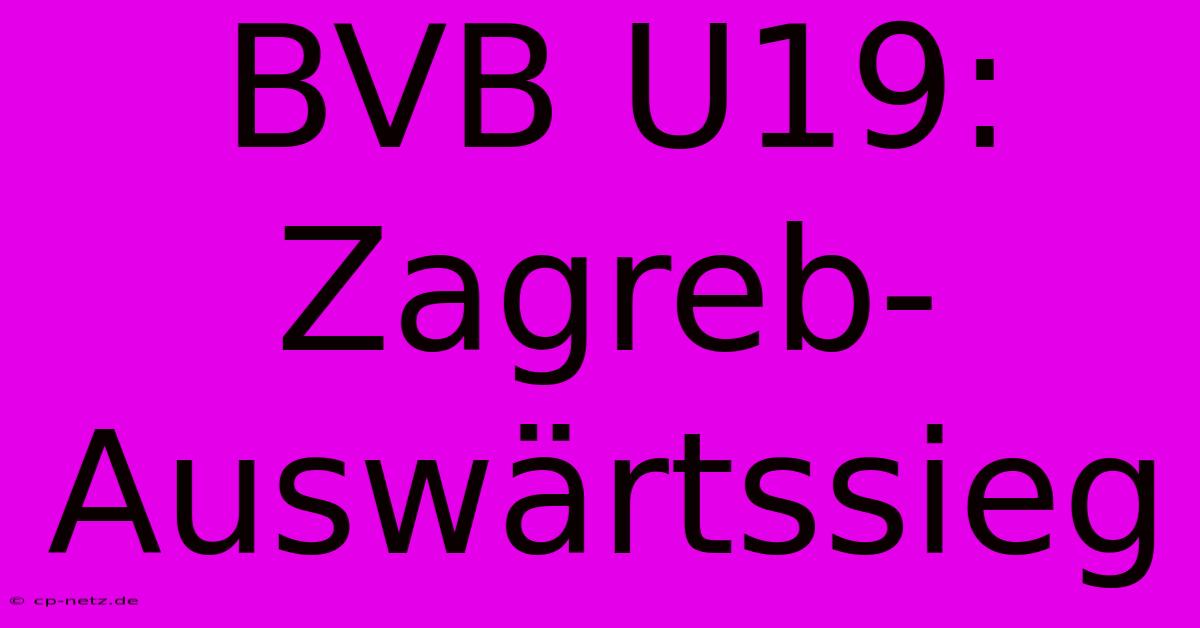 BVB U19:  Zagreb-Auswärtssieg