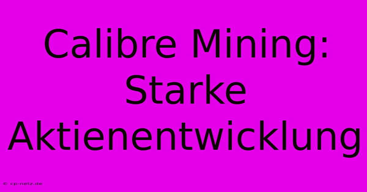 Calibre Mining: Starke Aktienentwicklung