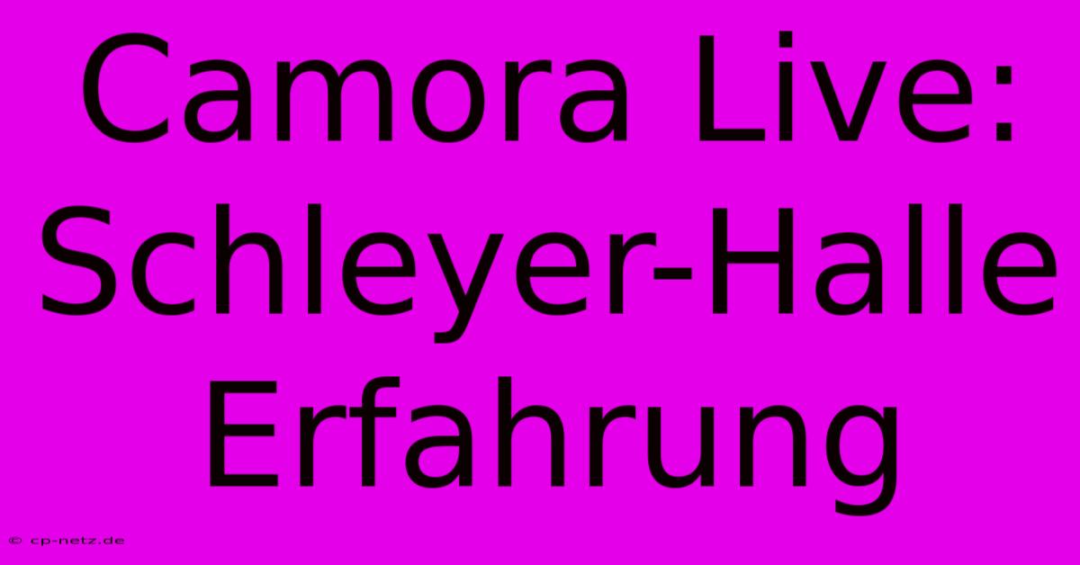 Camora Live: Schleyer-Halle Erfahrung