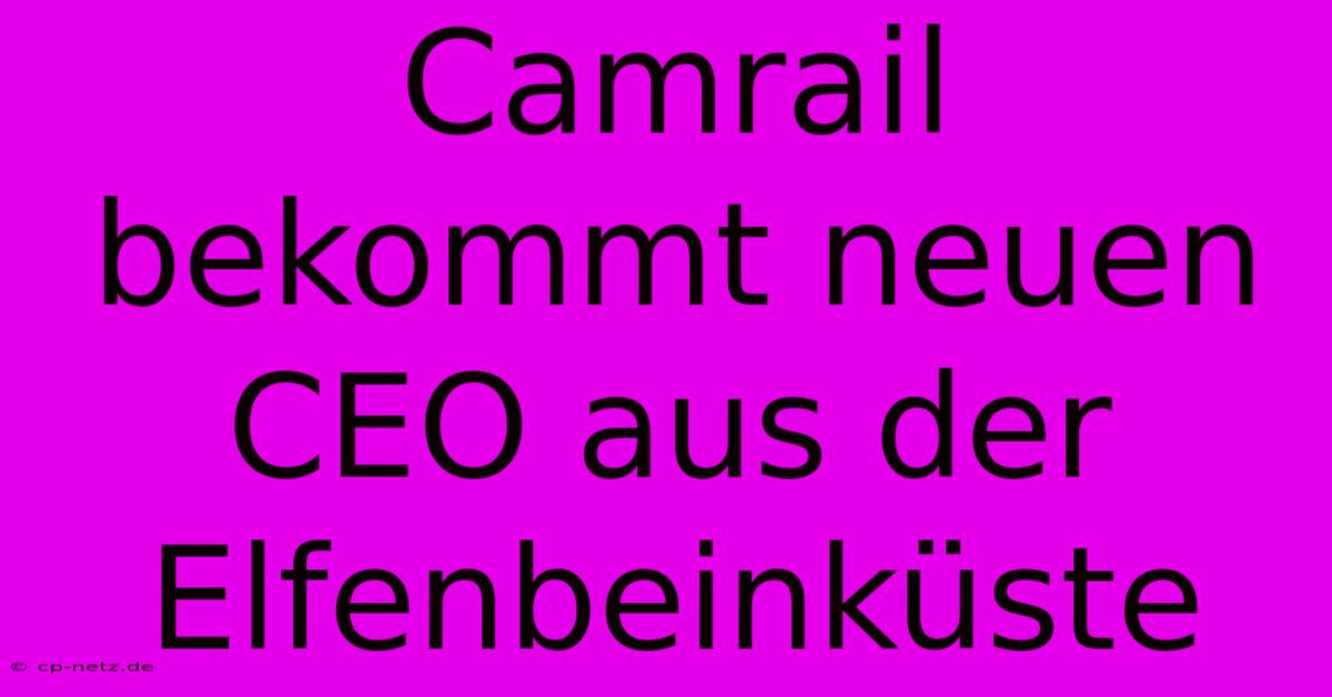 Camrail Bekommt Neuen CEO Aus Der Elfenbeinküste