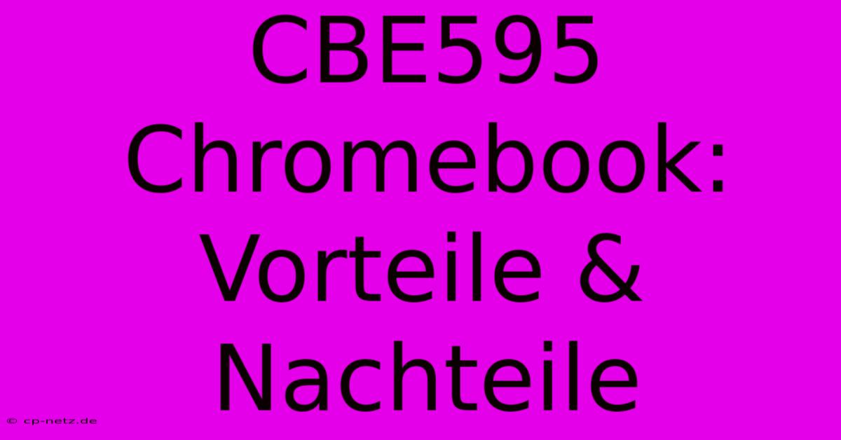 CBE595 Chromebook:  Vorteile & Nachteile