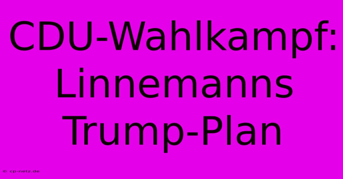 CDU-Wahlkampf: Linnemanns Trump-Plan