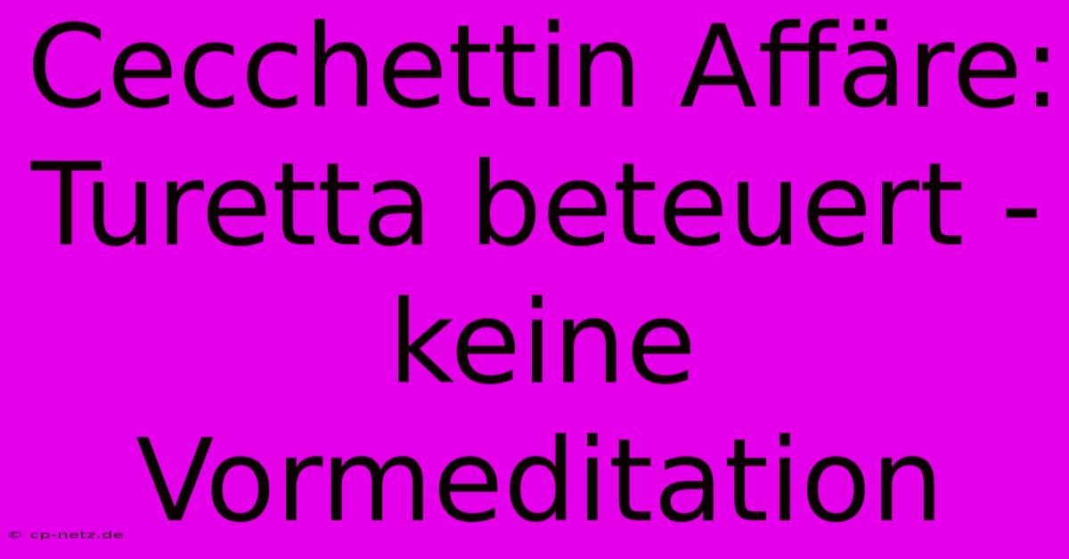 Cecchettin Affäre: Turetta Beteuert - Keine Vormeditation