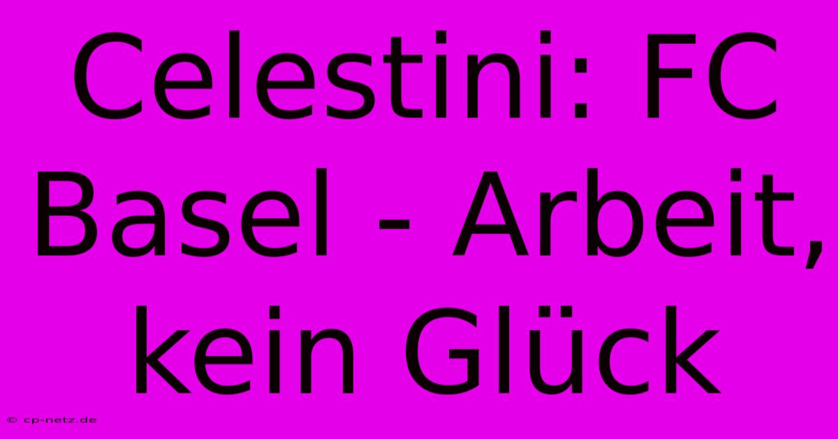 Celestini: FC Basel - Arbeit, Kein Glück