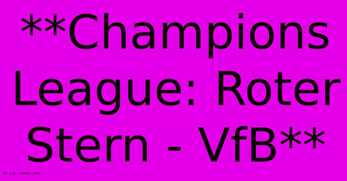 **Champions League: Roter Stern - VfB**