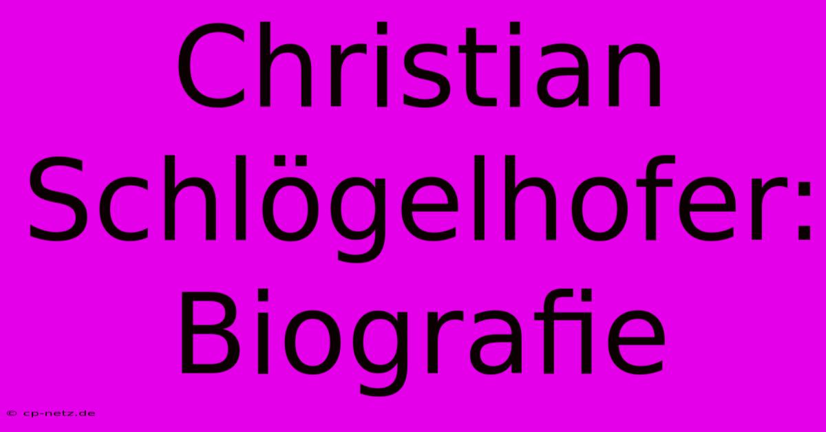 Christian Schlögelhofer: Biografie