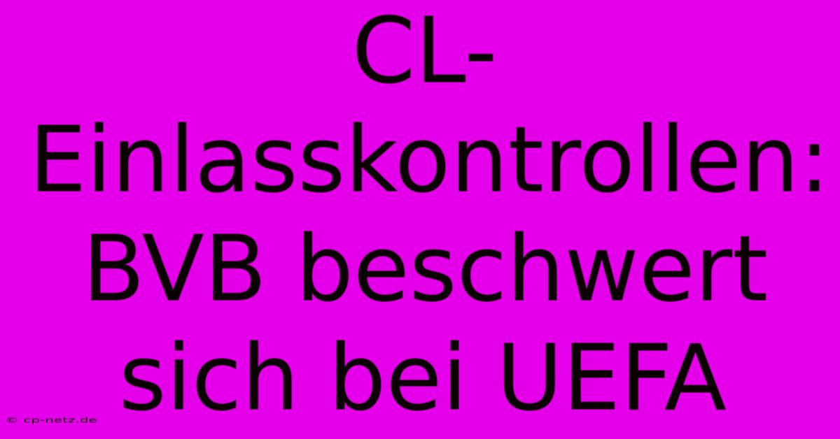 CL-Einlasskontrollen: BVB Beschwert Sich Bei UEFA