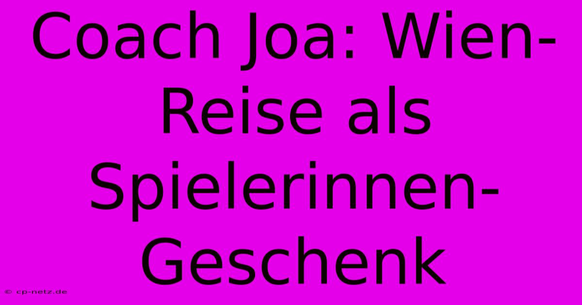 Coach Joa: Wien-Reise Als Spielerinnen-Geschenk